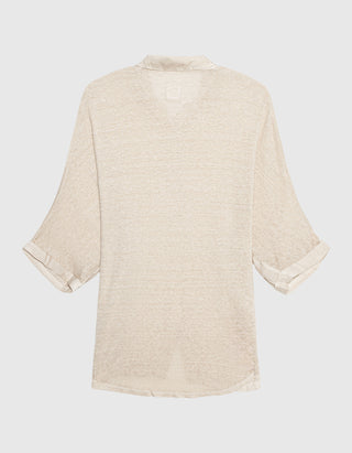 Oversize Leinen-Bluse