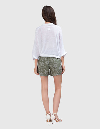 Oversize Leinen-Bluse