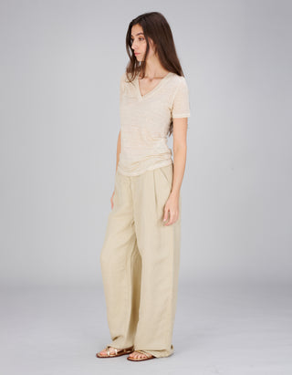 Leinen-Mix Bundfaltenhose