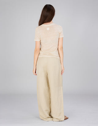 Leinen-Mix Bundfaltenhose