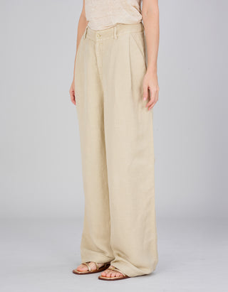 Leinen-Mix Bundfaltenhose