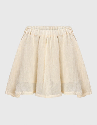 Leinen Shorts mit elastischem Bund