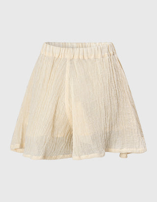 Leinen Shorts mit elastischem Bund