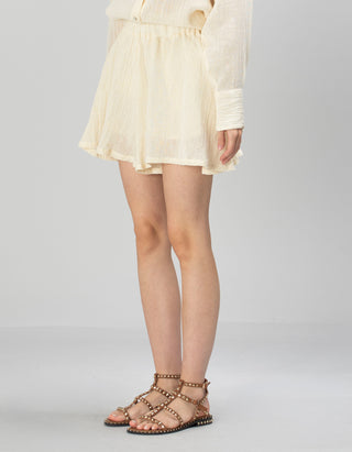 Leinen Shorts mit elastischem Bund