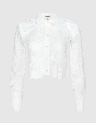 Cropped Baumwollspitzen-Bluse Seychelle