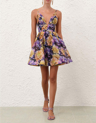 Leinen-Seide Mini-Trägerkleid Luna