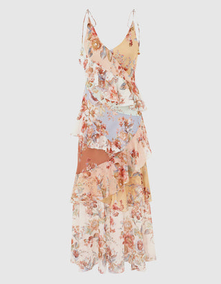 Gemustertes Maxi-Kleid Awaken Frilled Slip