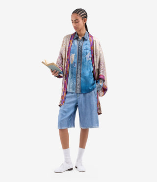 Gemusterte Seiden-Bluse