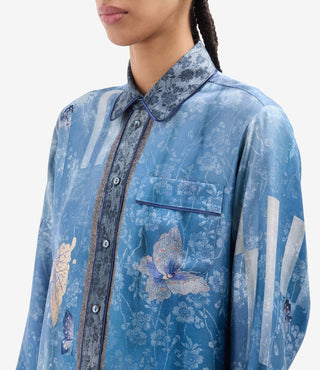 Gemusterte Seiden-Bluse