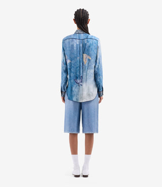 Gemusterte Seiden-Bluse