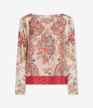 Gemusterte Seiden-Bluse