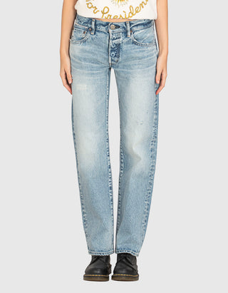 Destroyed Straight-Leg Jeans