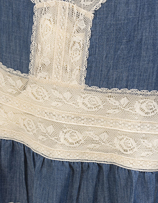 Maxi-Trägerkleid Awaken Denim mit Häkelspitze