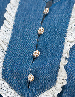 Mini-Kleid Awaken Denim mit Bindegürtel