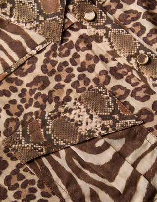 Gemustertes Mini-Kleid Wanderlust Lantern mit Taillengürtel