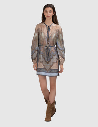 Seiden-Tunika Wanderlust mit Binde-Details