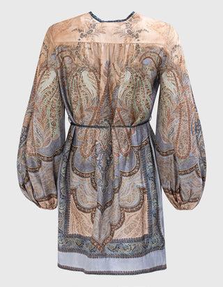 Seiden-Tunika Wanderlust mit Binde-Details