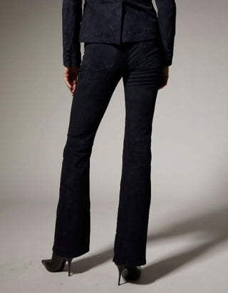 Veloursleder-Hose Flare Micro
