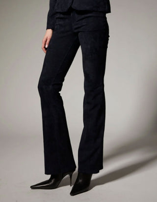 Veloursleder-Hose Flare Micro