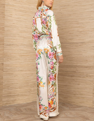 Gemusterte Seiden-Mix-Bluse Kahlani