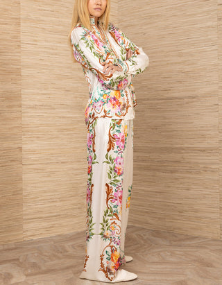 Gemusterte Seiden-Mix Hose Lyanna