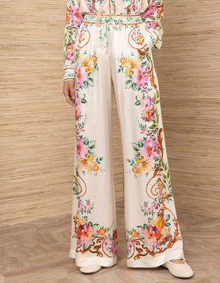 Gemusterte Seiden-Mix Hose Lyanna