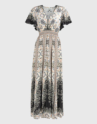 Gemustertes Maxi-Kleid Sandra