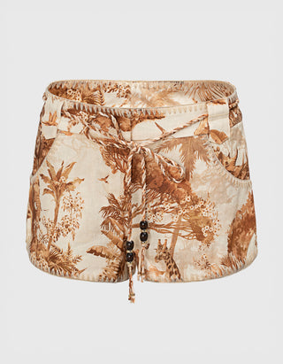 Gemusterte Leinen-Shorts Indra