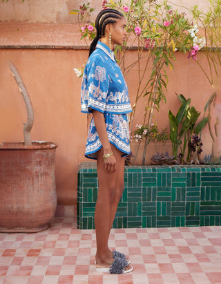 Cropped Leinen-Bluse Acacia Cropped