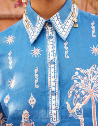 Cropped Leinen-Bluse Acacia Cropped