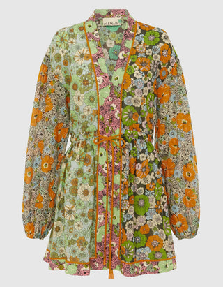 Gemustertes Mini-Kleid Orange Blossom