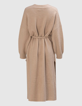 Langer Kaschmir-Mix Cardigan Atenella mit Bindegürtel