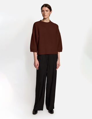 Gerippter Kaschmir-Mix Pullover Aijana