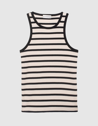 Gestreiftes Tanktop aus Baumwolljersey