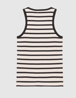 Gestreiftes Tanktop aus Baumwolljersey
