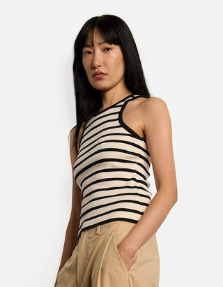 Gestreiftes Tanktop aus Baumwolljersey