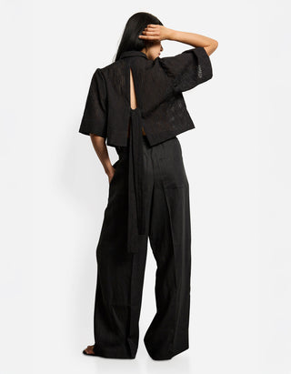 Strukturierte Bluse Rediana mit Binde-Detail am Rücken