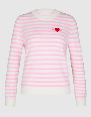 Gestreifter Wolle-Kaschmir-Pullover Charly