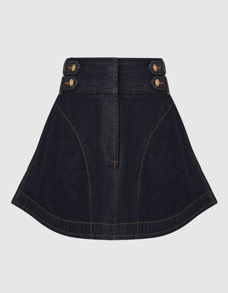 Mini-Rock Denim Cargo mit Kontrastnähten