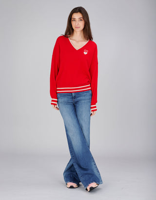 Wolle-Kaschmir-Mix Pullover Paula mit V-Ausschnitt