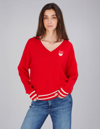 Wolle-Kaschmir-Mix Pullover Paula mit V-Ausschnitt