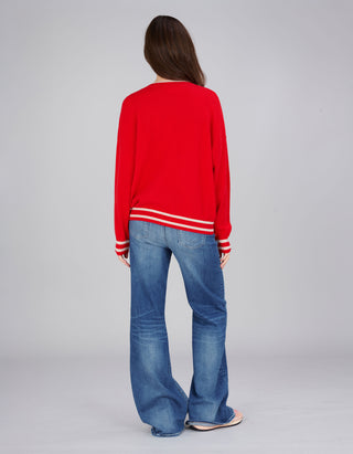 Wolle-Kaschmir-Mix Pullover Paula mit V-Ausschnitt