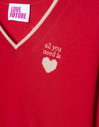 Wolle-Kaschmir-Mix Pullover Paula mit V-Ausschnitt