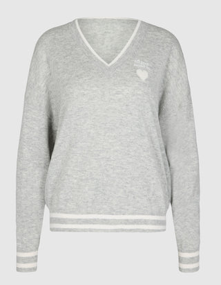 Wolle-Kaschmir-Mix Pullover Paula mit V-Ausschnitt