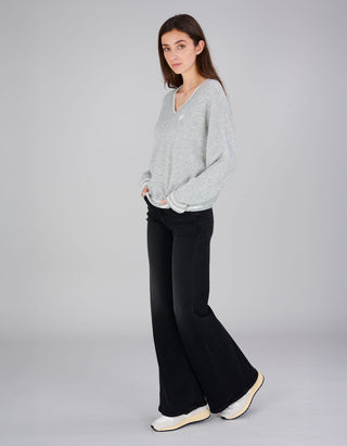 Wolle-Kaschmir-Mix Pullover Paula mit V-Ausschnitt