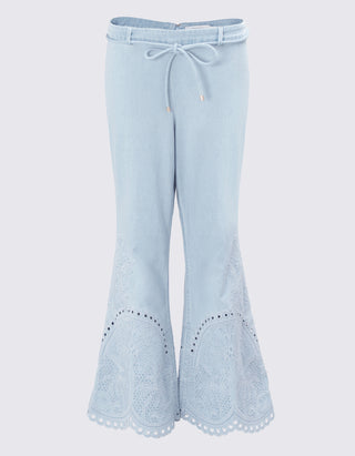 Flare-Leg Jeans Daylight mit Stickereien