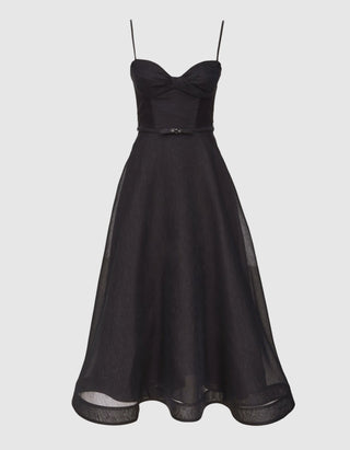 Leinen-Seiden-Mix Kleid Luna Midi