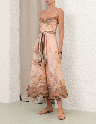 Leinen-Seiden-Kleid Alchemy mit Bindegürtel