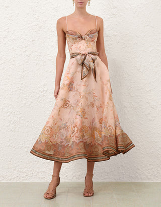 Leinen-Seiden-Kleid Alchemy mit Bindegürtel