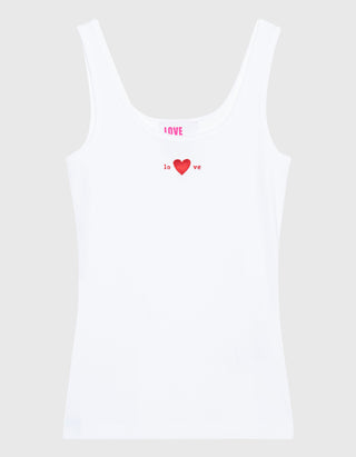 Geripptes Tanktop Kim mit Stickerei